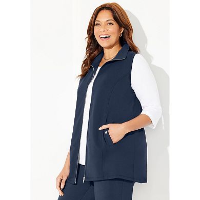 Catherines Women's Plus Size Suprema Studio Zip Front Vest