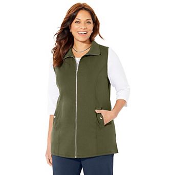 Catherines Women's Plus Size Suprema Studio Zip Front Vest