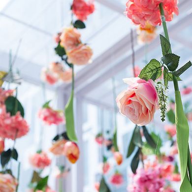 Fake Vine Garland Flower Silk Artificial Flowers Hanging Decoration For Home, Outdoors, Wedding