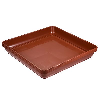 Plant Pot Saucer 16" Plastic Square Flower Drip Tray For Indoor Outdoor,  Red Pack Of 3