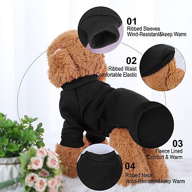 Cotton Blend Dog Winter Sweatshirt Pet Clothes Fleece Lined Warm Coat