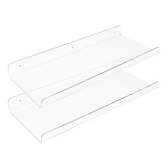 Acrylic Floating Shelves Clear Shelves For Bathroom Bedroom Wall Mounted Display Shelf 2 Pack