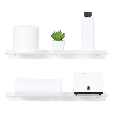 Acrylic Floating Shelves Clear Shelves For Bathroom Bedroom Wall Mounted Display Shelf 2 Pack