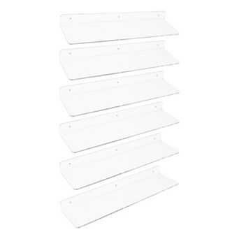 Acrylic Floating Shelves Clear Shelves For Bathroom Bedroom Storage And Organization Clear 6 Pack