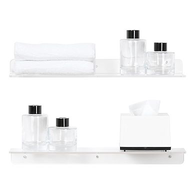 Acrylic Floating Shelves Clear Shelves For Bathroom Bedroom Storage And Organization Clear 6 Pack