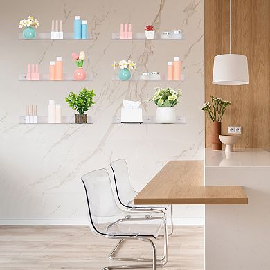 Acrylic Floating Shelves Clear Shelves For Bathroom Bedroom Storage And Organization Clear 6 Pack