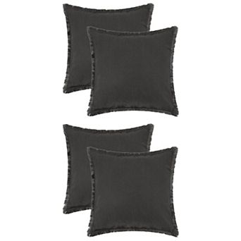 4 pc Throw Pillow Cover With Tassel Trim For Farmhouse, Sofa, Couch, Bed Decor 18" X 18"