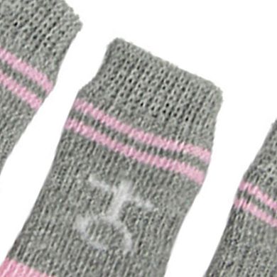 Pink Gray Nonslip Warm Knitted Socks Bootie For Pet Dog