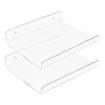 Acrylic Floating Shelves For Wall, Shelves For Bathroom Bedroom Wall Storage Display Shelf 2 Pack