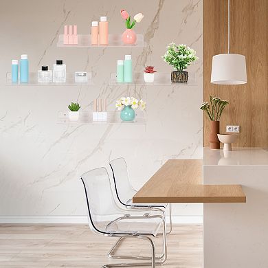 Acrylic Floating Shelves Clear Shelves For Bathroom Bedroom Wall Display Shelf 4 Pack