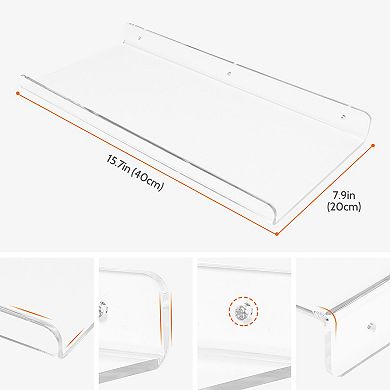 Acrylic Floating Shelves Clear Shelves For Bathroom Bedroom Wall Display Shelf 4 Pack