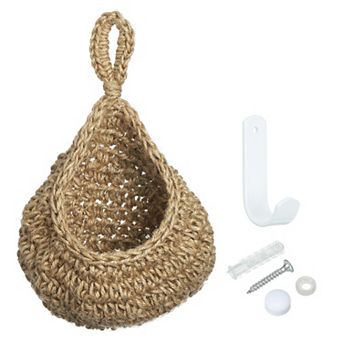 Medium Size Teardrop Home Decor Storage Hand-woven Wall Hanging Basket For Garlic Potato