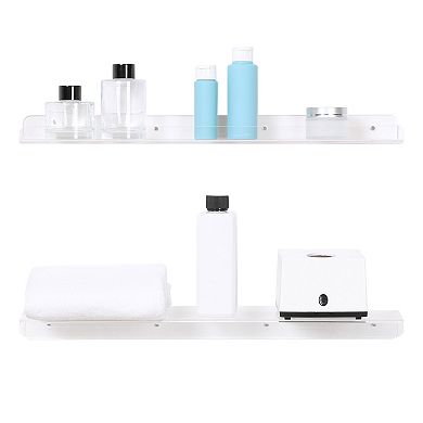 Acrylic Floating Shelves Clear Shelves For Bathroom Bedroom Wall Mounted Display Shelf 4 Pack