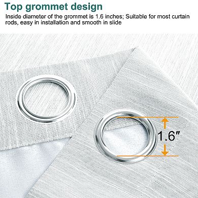 2 Panels Kitchen Linen Look Blackout Curtains 52"x18"