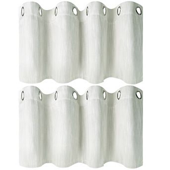 2 Panels Kitchen Linen Look Blackout Curtains 52"x18"