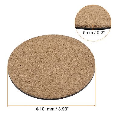 Cork Plant Mat 4" Round Plastic Absorbent Waterproof Coaster Pad For Home Garden Pot, Pack Of 4