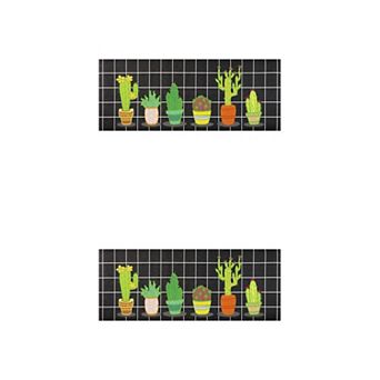 Cactus Kitchen Rug, Summer Farmhouse Decorations Runner Rugs 20" X 48" 2 pc