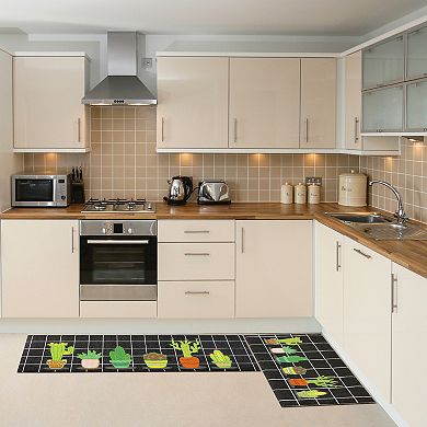 Cactus Kitchen Rug, Summer Farmhouse Decorations Runner Rugs 20" X 48" 2pcs