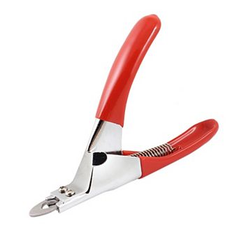 Red Plastic Handle Pet Dog Doggy Shear Grooming Trimmer Nail Clippers