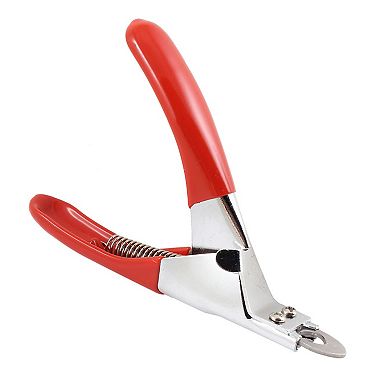 Red Plastic Handle Pet Dog Doggy Shear Grooming Trimmer Nail Clippers