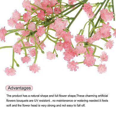 Baby's Breath Artificial Flowers 3 Branches 8 Pcs Real Touch For Wedding Party Home Decoration