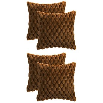 Soft Decorative Throw Pillow Covers Plush Cushion Pillowcase For Sofa 18" X 18"