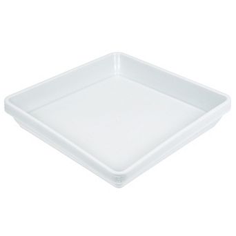 Plant Pot Saucer 7" Plastic Square Flower Drip Tray For Indoor Outdoor, Pack Of 4