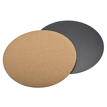 Cork Plant Mat 12" Round Plastic Absorbent Waterproof Coaster Pad For Home Garden Pot, Pack Of 2