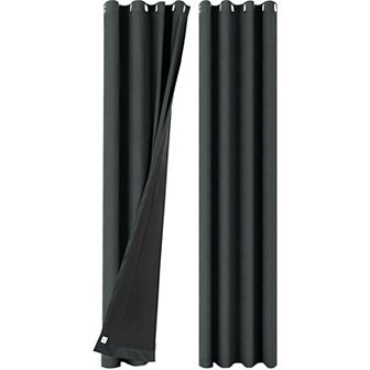2 Panels Bedroom Waterproof 100% Blackout Curtains 52"x108"