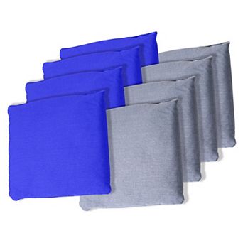 Set Of 8 Blue and White Cornhole Bean Bags