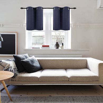 2 Pcs Blackout Window Curtain Panels Kitchen Curtains 29 X 18 Inch