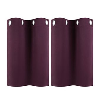 2 pc Blackout Window Curtain Panels Kitchen Curtains 29 X 18 Inch