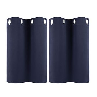 2 pc Blackout Window Curtain Panels Kitchen Curtains 29 X 18 Inch