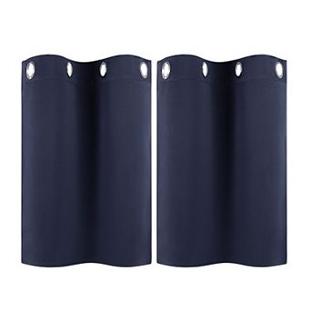 2 pc Blackout Window Curtain Panels Kitchen Curtains 29 X 18 Inch