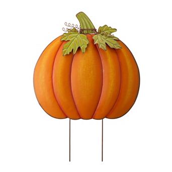 Glitzhome 37.5"h Pumpkin Yard Sign Stake, Metal Wall Decor for Fall Harvest