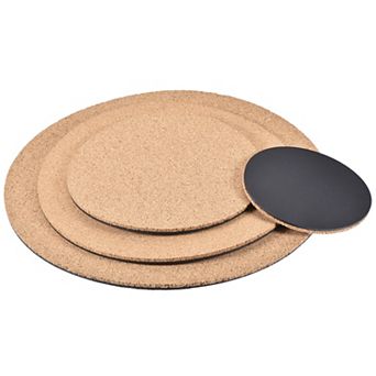 Cork Plant Mat 4" 6" 8" 10" Absorbent Waterproof Coaster Pad For Home Garden Pot, 4 in 1 Set