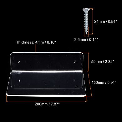 Acrylic Floating Shelf, Floating Wall Mounted Shelves For Wall Decoration, Transparent 2 Pack