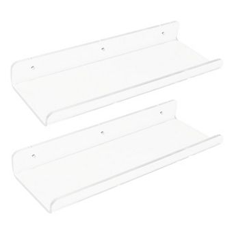 Acrylic Floating Shelves For Bathroom Bedroom Living Room Wall Display Shelf 2 Pack