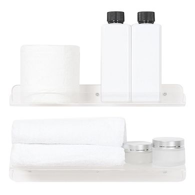 Acrylic Floating Shelves For Bathroom Bedroom Living Room Wall Display Shelf 2 Pack
