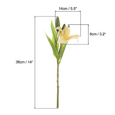 3 Pcs Lily Artificial Flowers White Flowers In Vase For Table Decorations