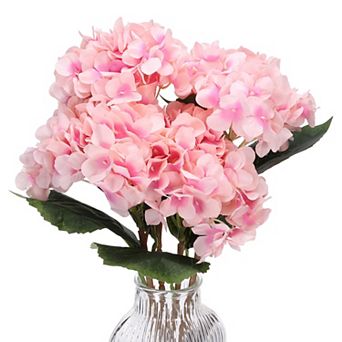 4 pc Faux Hydrangea Flowers Artificial Hydrangeas Fake Silk For Home Decor Table