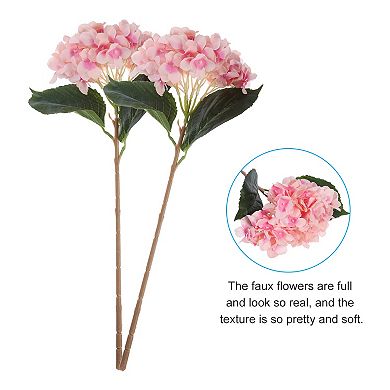 4 Pcs Faux Hydrangea Flowers Artificial Hydrangeas Fake Silk For Home Decor Table