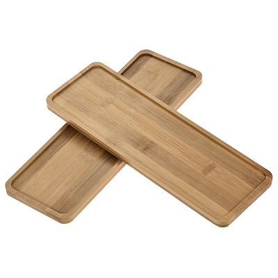 Plant Pot Saucer, 2 Pack 11"x3.7" Rectangular Flower Drip Tray For Indoors