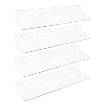 Acrylic Floating Shelves Clear Shelves For Bathroom Bedroom Storage And Organization Clear 4 Pack