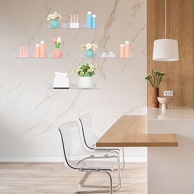 Acrylic Floating Shelves Clear Shelves For Bathroom Bedroom Storage And Organization Clear 4 Pack