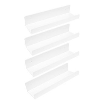 Acrylic Floating Shelves For Wall, Shelves For Bathroom Bedroom Wall Display Shelf White 4 Pack