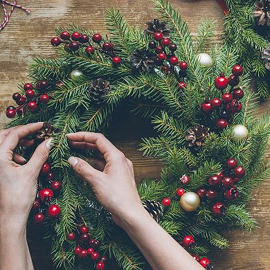 Metal Wire Wreath Frame 16 Inch Form Hanger For Christmas Wedding Floral Arrangements Green 5 Pack