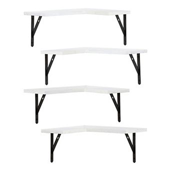 Wall Mounted Shelves Set Of 4, Wood Floating Shelves For Bathroom, Living Room