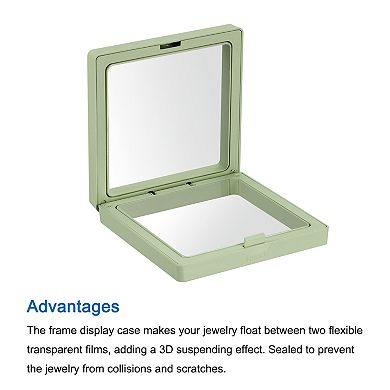 Floating Thin Film Display Box, Abs Frame Case 9cm X 9cm X 2cm Pack Of 6