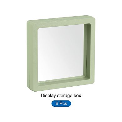 Floating Thin Film Display Box, Abs Frame Case 9cm X 9cm X 2cm Pack Of 6